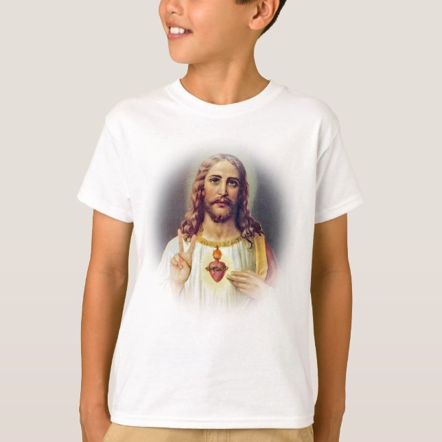 Camiseta Jesus Sagrado Cardíaco - Sinal de Paz (Frente)