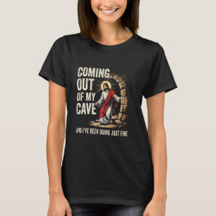 Camiseta Jesus Saindo Da Minha Caverna E Eu Estou Bem