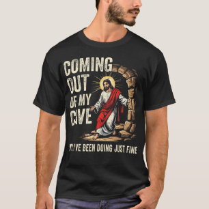 Camiseta Jesus Saindo Da Minha Caverna E Eu Estou Bem