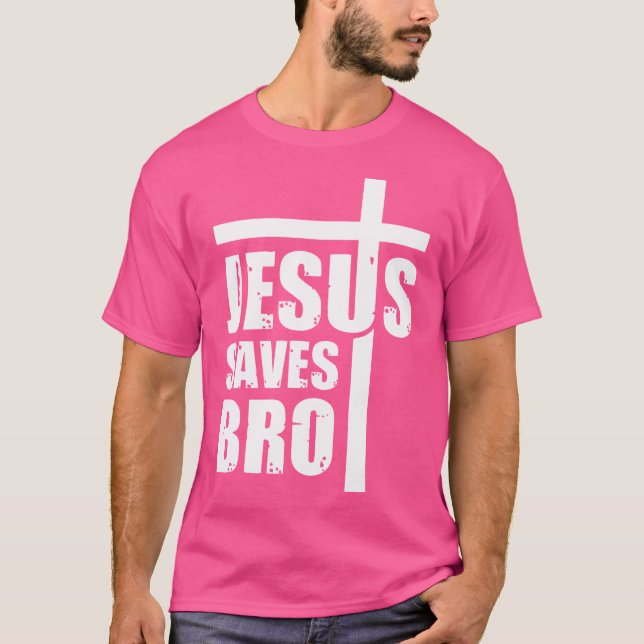 Camiseta Jesus Salva Bando Jesus Cruze a Fé Cristã (Frente)