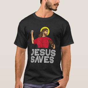 Camiseta Jesus Salva Baseball Pitcher Religião Pro Christi