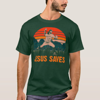 Camiseta Jesus salva beisebol Jesus
