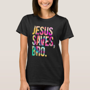 Camiseta Jesus Salva Bro Tie Dye Christian Faith Jesus Men