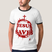 Jesus salva com cruz e coroa de cornos
