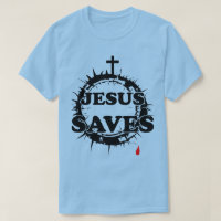 Jesus salva com cruz e coroa de cornos