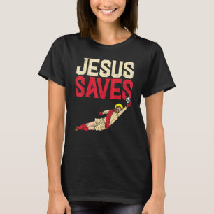 Camiseta Jesus Salva Futebol de Futebol Goalie Esporte Deus