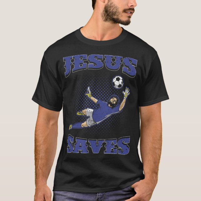 Camiseta Jesus salva futebol T  (Frente)