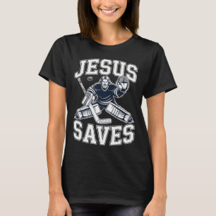 Camiseta Jesus Salva – Humor de Hóquei para Jogadores Crist