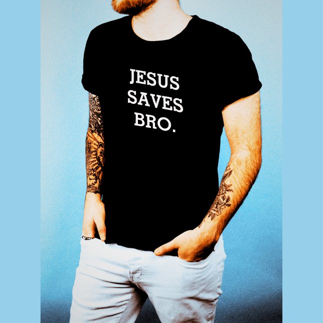 Camiseta Jesus Salva Irmão. Preto (Criador carregado)