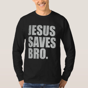 Camiseta Jesus Salva Irmão - Religião Cristã Engraçada Vint