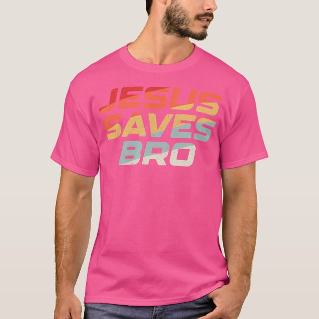 Camiseta Jesus Salva Irmão - Religião Cristã Engraçada Vint (Frente)