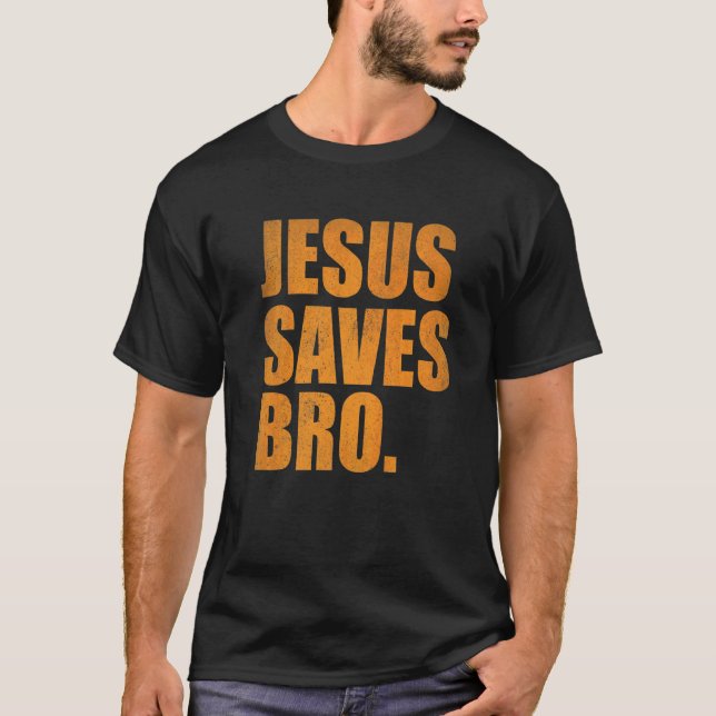 Camiseta Jesus Salva Irmão Vintage Religião Cristã 2 (Frente)