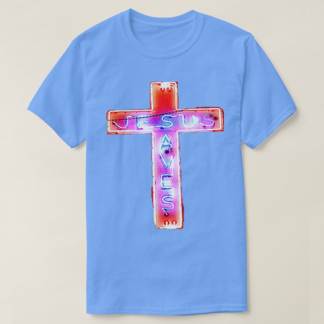 Camiseta Jesus salva o sinal do neon (Frente do Design)
