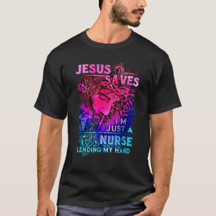 Camiseta Jesus salva que sou apenas uma enfermeira empresta