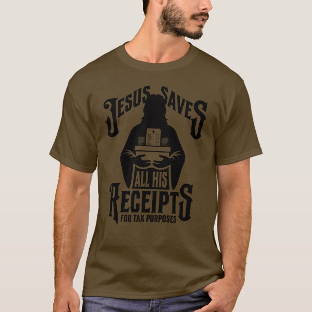 Camiseta Jesus Salva...Todos Os Seus Recebimentos Fiscais ( (Frente)