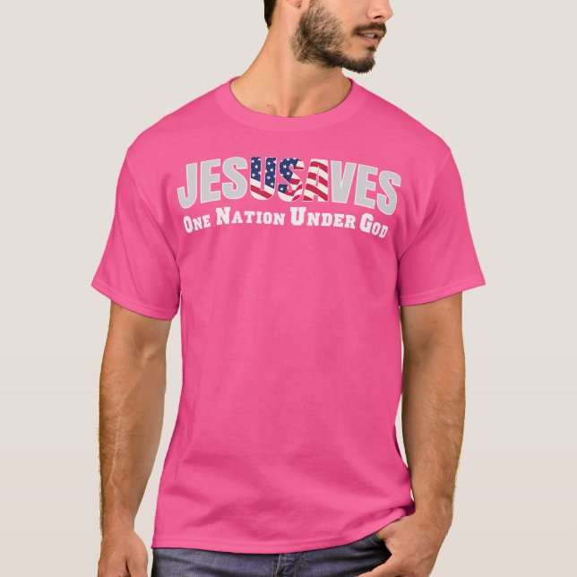 Camiseta Jesus Salva Uma Nação Sob A Banda Cristã (Frente)