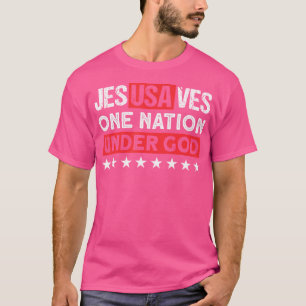 Camiseta Jesus Salva Uma Nação Sob Deus - Cristão P