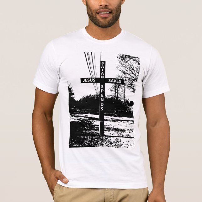 Camiseta Jesus salvar a satã gasta o t-shirt por Matt (Frente)