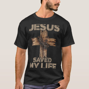 Camiseta Jesus Salvou Minha Vida Cruz Cristã Deus Fé Bíblia