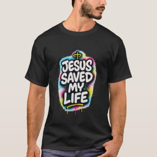 Camiseta Jesus Salvou Minha Vida - Estilo Cristão Grafite