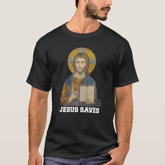 Camiseta Jesus Saves Christian Faith Trust in God Lord Chri (Frente)