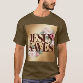 Camiseta Jesus Saves Marrom