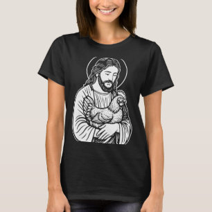 Camiseta Jesus segurando frango