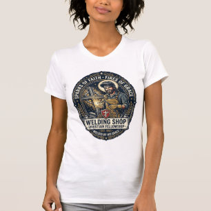 Camiseta Jesus Soldador Loja de Metal Inspirador F