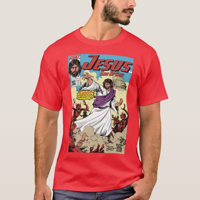 Camiseta Jesus Son of God Comic Cover All Auity gift funny (Frente)