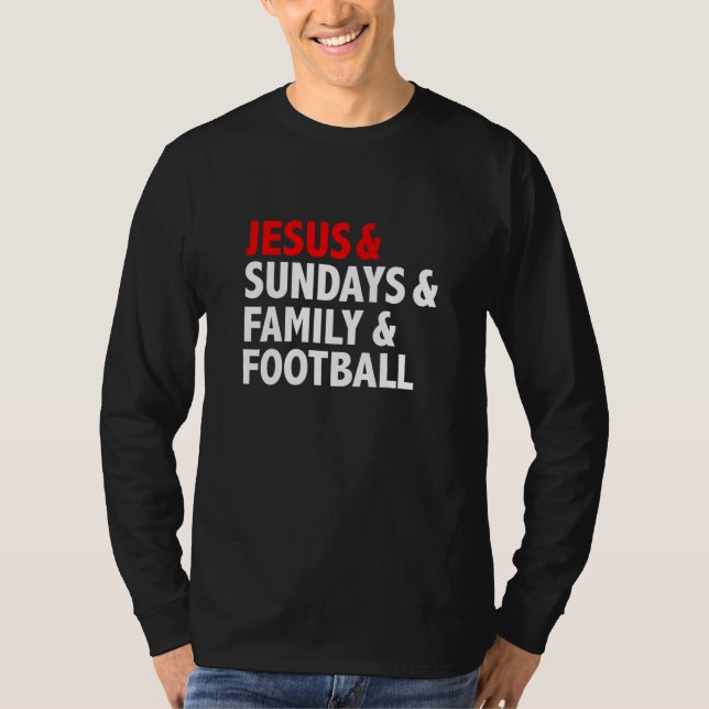 Camiseta Jesus Sundays Family Football  Christian God (Frente)