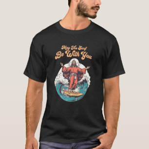 Camiseta Jesus Surf Seja com Você Piada Praia Cristão Meme