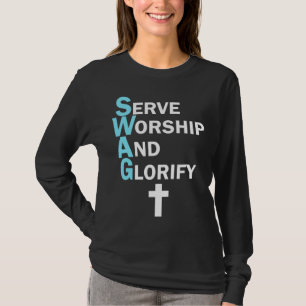 Camiseta Jesus SWAG Serve Culto e Glorifica a Religião de F