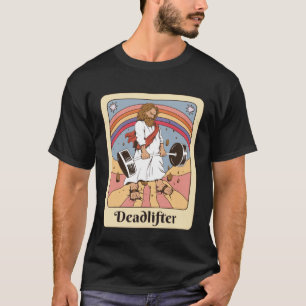 Camiseta Jesus Tarot Card Gym Deadlifos Workout Retro
