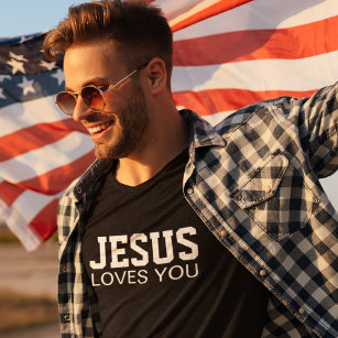 Camiseta Jesus Te Ama A Tipografia Motivacional
