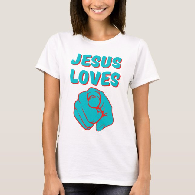 Camiseta Jesus te ama com base em cotas de fé (Frente)