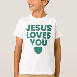 Camiseta Jesus Te Ama, Crianças Cristão, Bela Fé