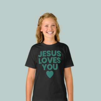 Camiseta Jesus Te Ama, Crianças Cristão, Bela Fé