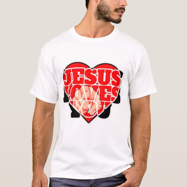 Camiseta Jesus Te Ama Cristão | Fé Inspiradora (Frente)