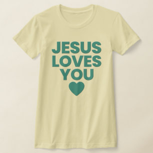 Camiseta Jesus Te Ama, Cristão, Impressão impermeável