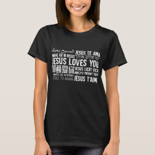Camiseta Jesus te ama em muitas línguas, Christian Evange
