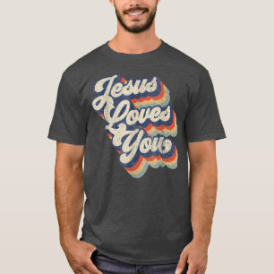 Camiseta Jesus Te Ama Estilo De Vintage Retroativo