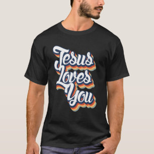 Camiseta Jesus Te Ama, Estilo Vintage, Mulher Cristã