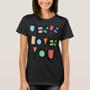 Camiseta Jesus Te Ama Forte Acredita Que A Fé Mulher Menina