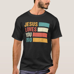 Camiseta Jesus Te Ama Irmão Cristão Retro