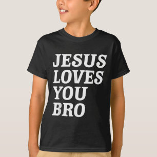 Camiseta Jesus Te Ama, Irmão, Fé Cristã Engraçada V