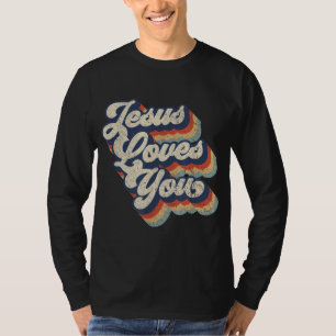 Camiseta Jesus Te Ama Na Design Gráfica De Estilo De Vintag