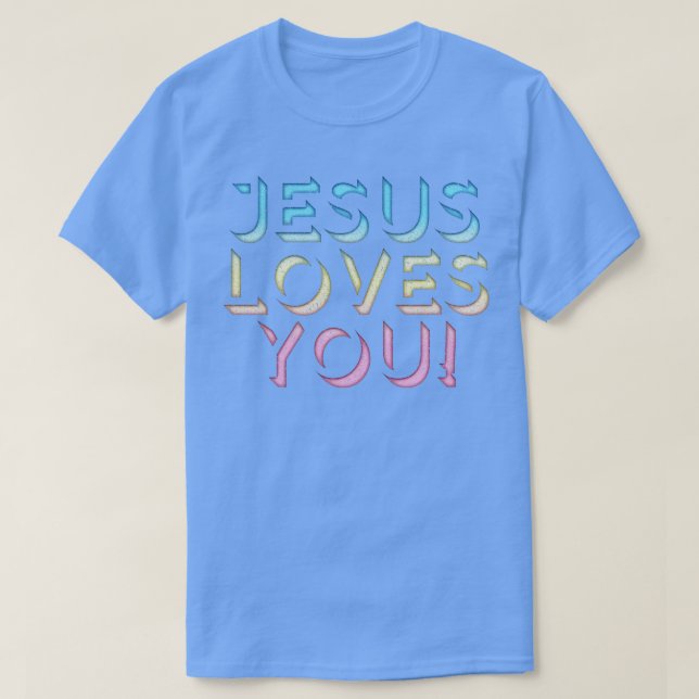 Camiseta Jesus Te Ama Na Tipografia Design 1 (Frente do Design)