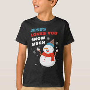 Camiseta Jesus Te Ama Neve Muito Natal Cristão T-Sh