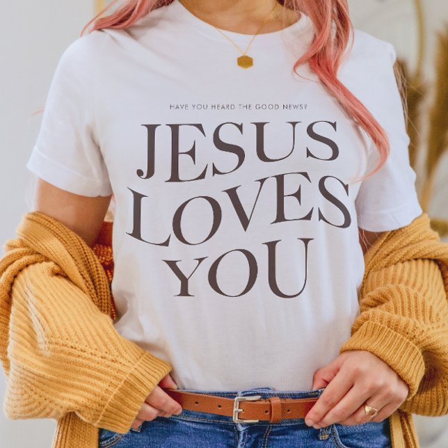 Camiseta Jesus te ama | Roupa estético cristão (Criador carregado)