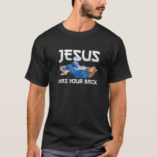 Camiseta Jesus tem as costas do Jiu Jiujitsu brasileiro Jiu